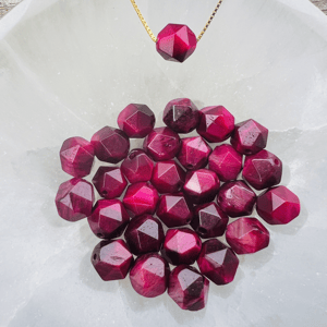 Pink Tigerøje- star cut vedhæng – produktbillede