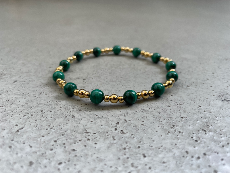 Malakit Royal med forgyldt 925 Sterling sølv i 18 karat guld