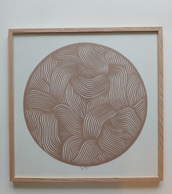 40x40cm, papercut, nougat, indrammet  (5)