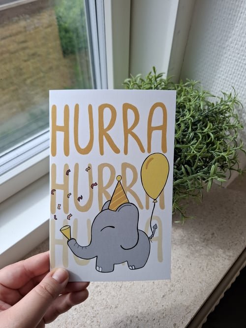 Kort: hurra hurra hurra Elefant