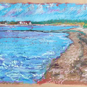 Landskab - blyant, farvekridt, akvarel, akryl eller olie på papir eller lærred - fra – produktbillede