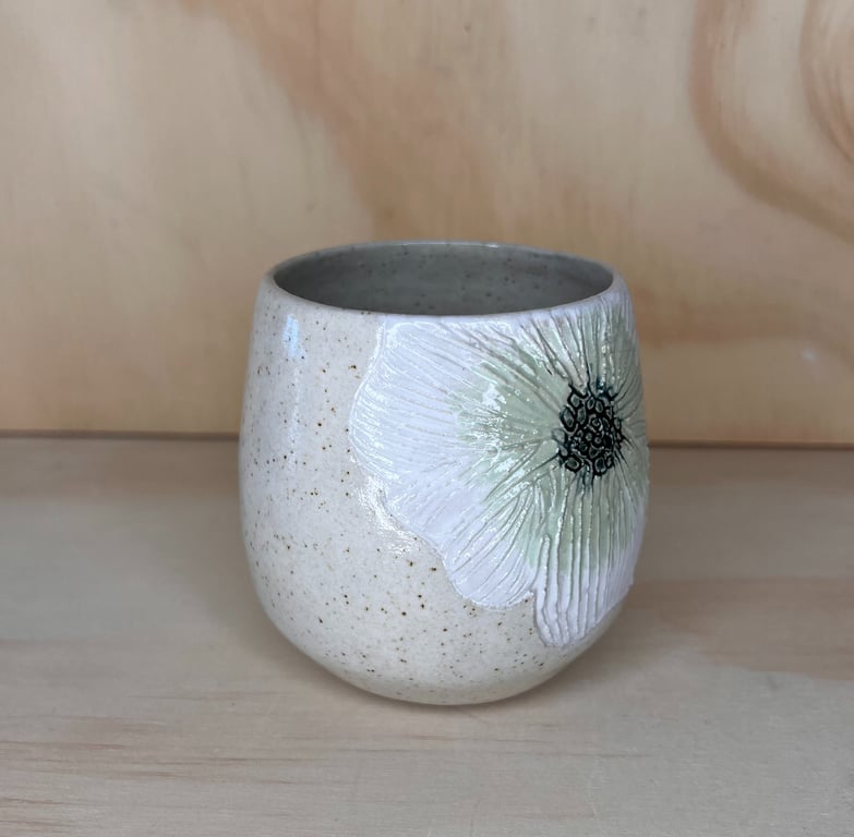 Kop med sommerblomst GRØN  billede 2