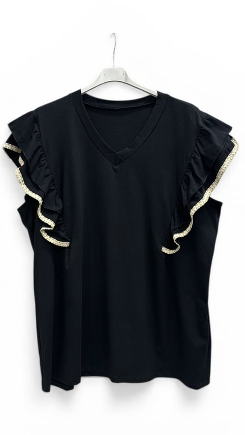 Rie Cotton t-shirt, Black. Onesize i 36-46. (2)