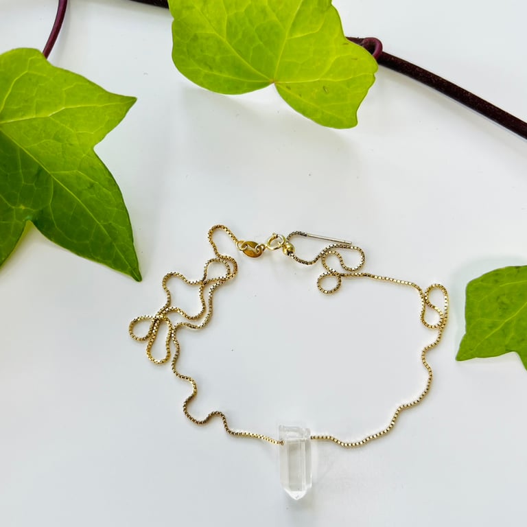 Bjergkrystal spids- vedhæng billede 3