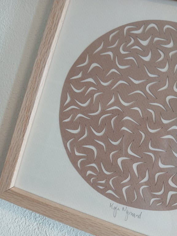 20x20cm, papercut, nougat, indrammet  (2)