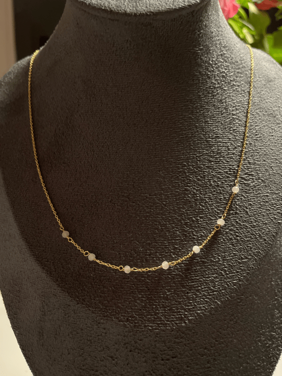 Halskæde med facetslibet Rosa Quartz  billede 2