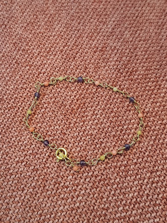 Forgyldt sterling sølv armbånd med amethyst