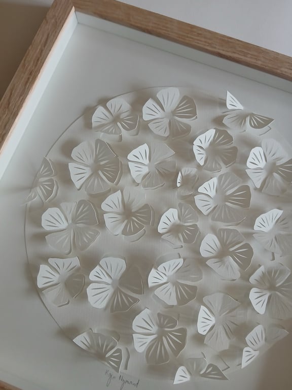 30x30cm, 3D papercut, indrammet  billede 3