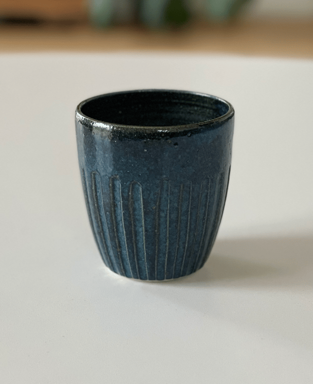 Krus m. riller, lavaler, havblå