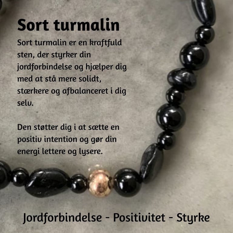 Sort turmalin armbånd 4-6 mm billede 2