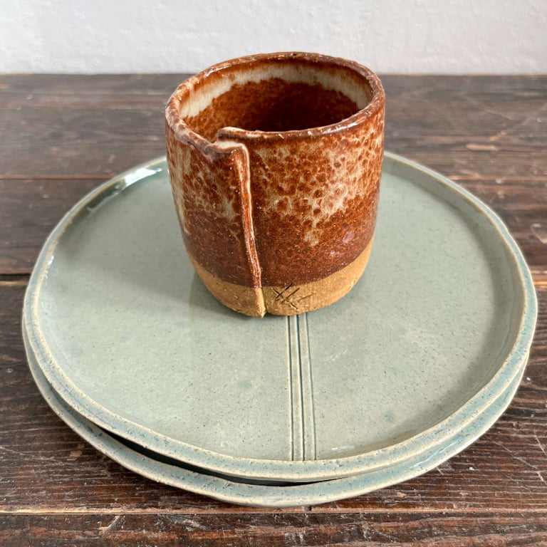 Frokost/kagetallerken, lys himmelblå billede 2