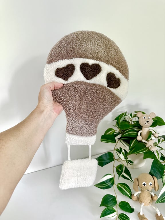 Tuftet luftballon - Håndlavet vægkunst i 100% uld. billede 2