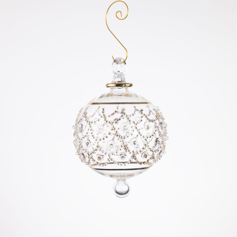 JULEKUGLE DESIGN 1016 KRYSTAL MED GULD