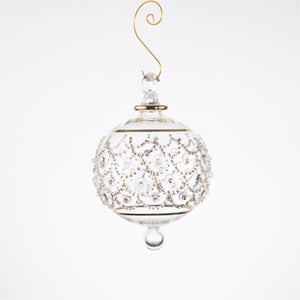 JULEKUGLE DESIGN 1016 KRYSTAL MED GULD – produktbillede