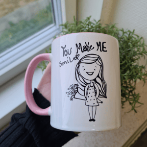 Krus: you make me smile Rosa – produktbillede