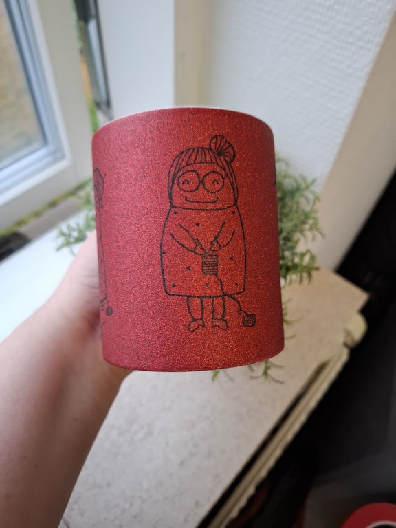 Krus: Strikkedamerne Rød Glimmer (2)