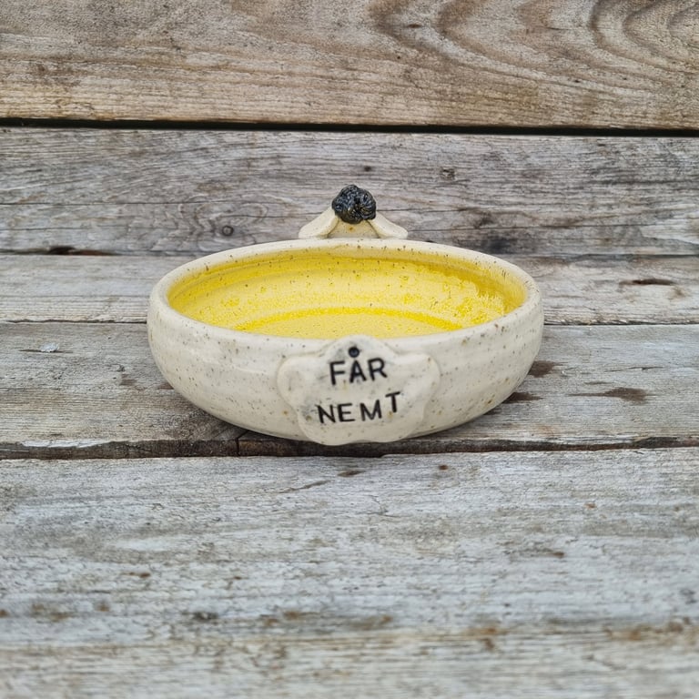 Karseskål "fårnemt" hørgul billede 2