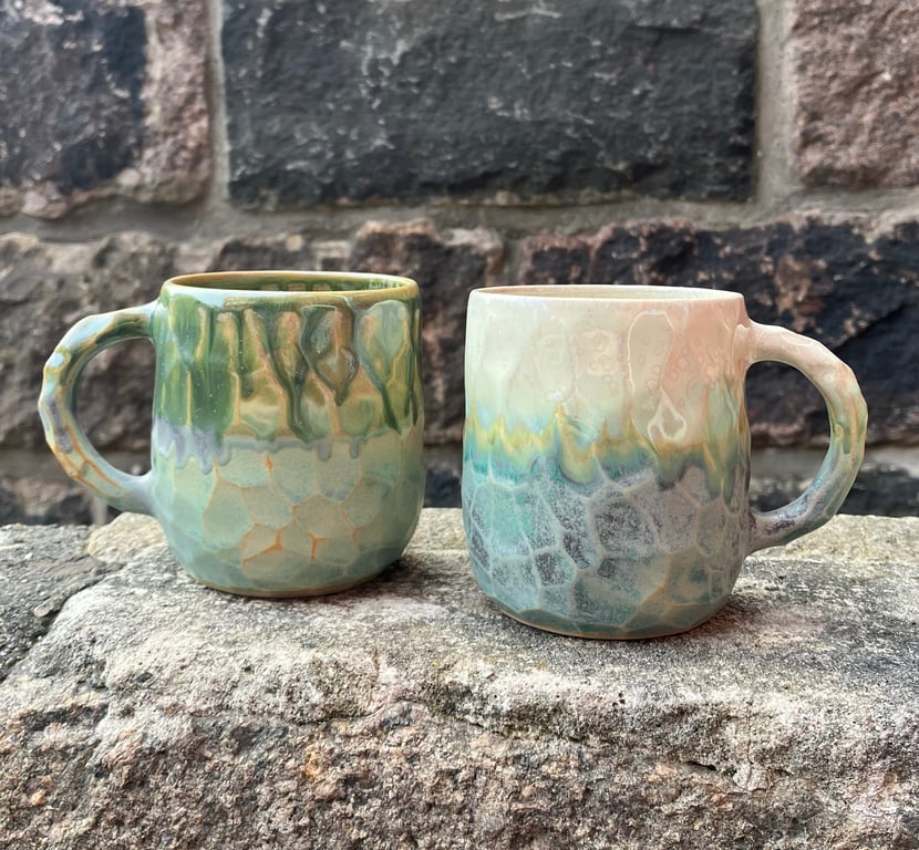 Facetskåret kop med hank billede 6