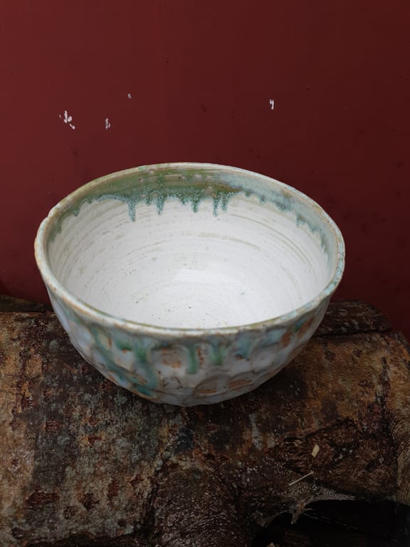 Smuk skål drejet op af genbrugsler  billede 4