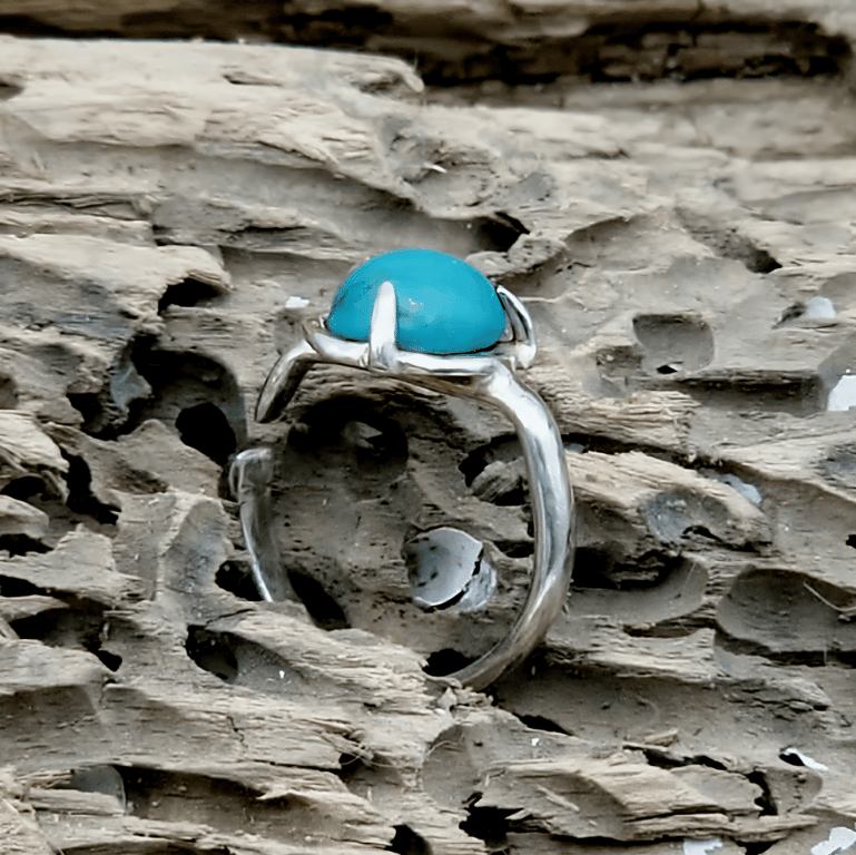 Turkis ring - one-size.  billede 2