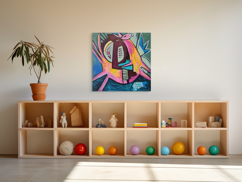 Kriger til hest 80x80 cm