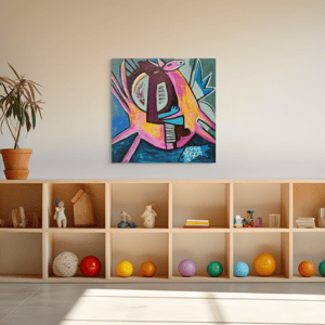 Kriger til hest 80x80 cm – produktbillede