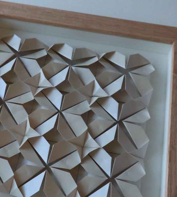 20x20cm foldet papirværk, Indrammet  (4)