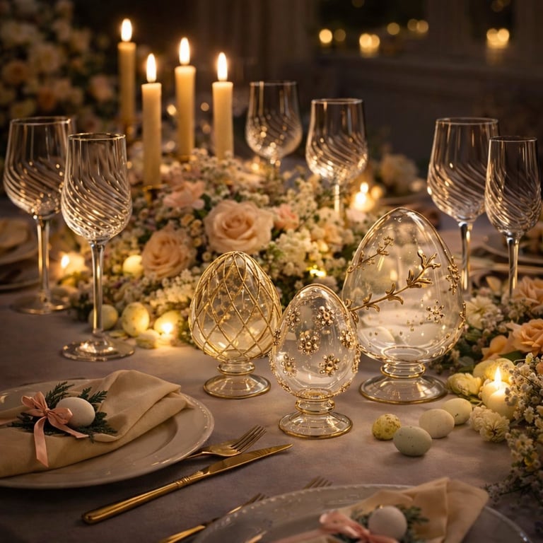 PÅSKEÆG PÅ FOD - LUMIÈRE EASTER - KRYSTALKLAR GULD billede 2