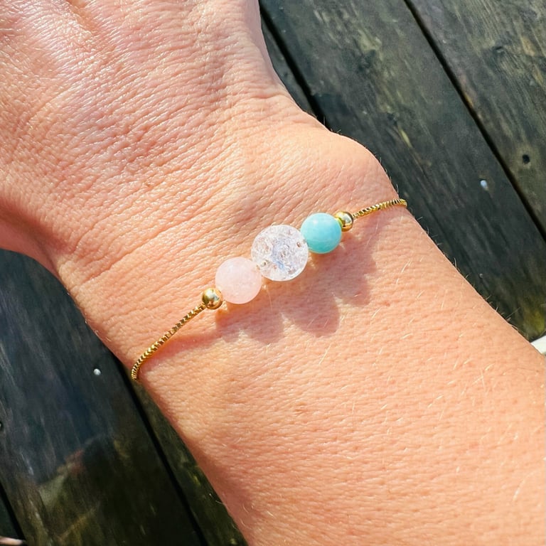 Armbånd med 3 krystaller billede 6