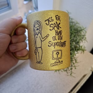 Krus: Jeg er SAK, hvad er din superkraft Guld Glimmer – produktbillede