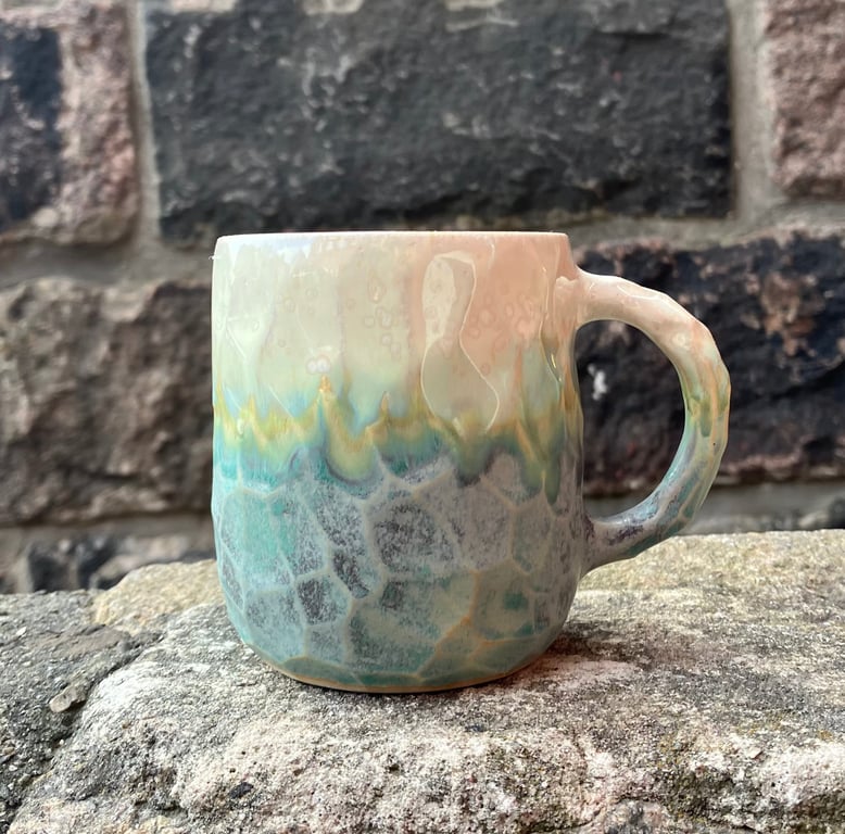 Facetskåret kop med hank billede 2