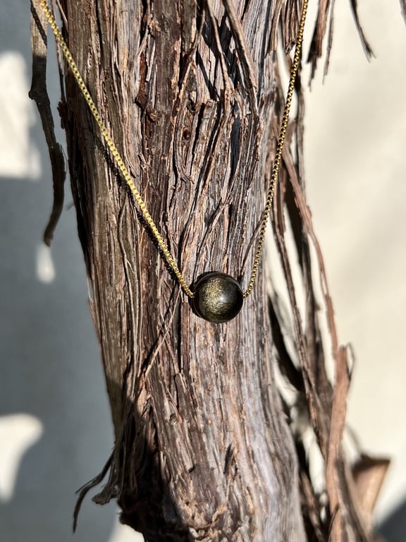 Guld Obsidian- vedhæng billede 3