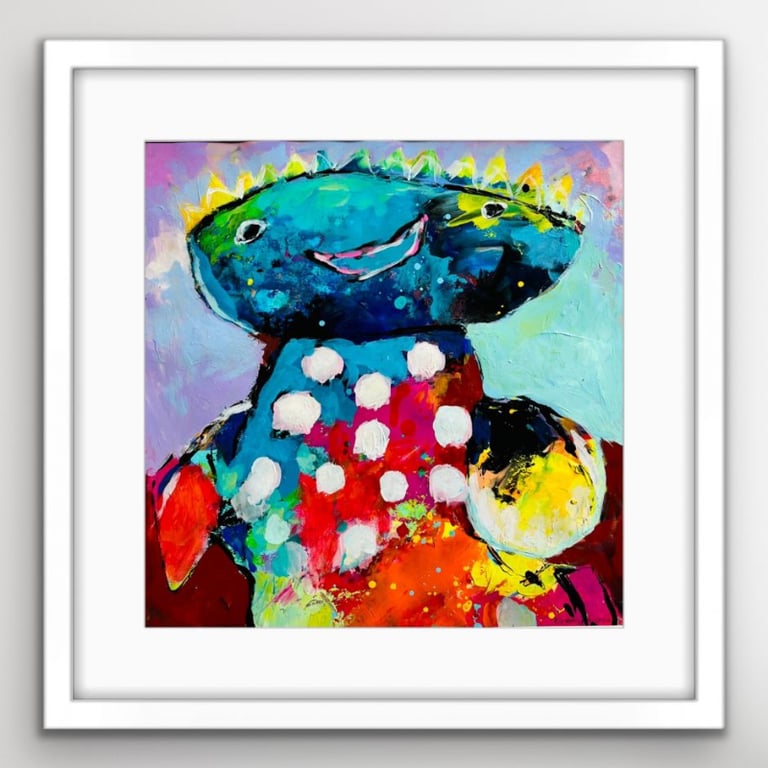 Maleri i glas og ramme 