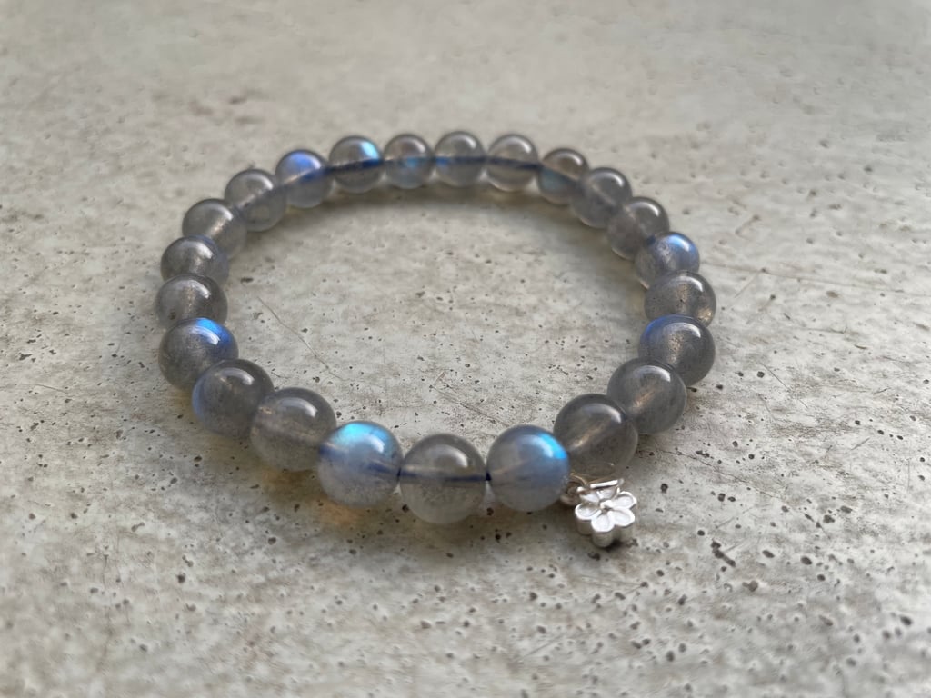 Vedhæng blomst - lille - 8x5x3 mm - 925 Sterlingsølv billede 5