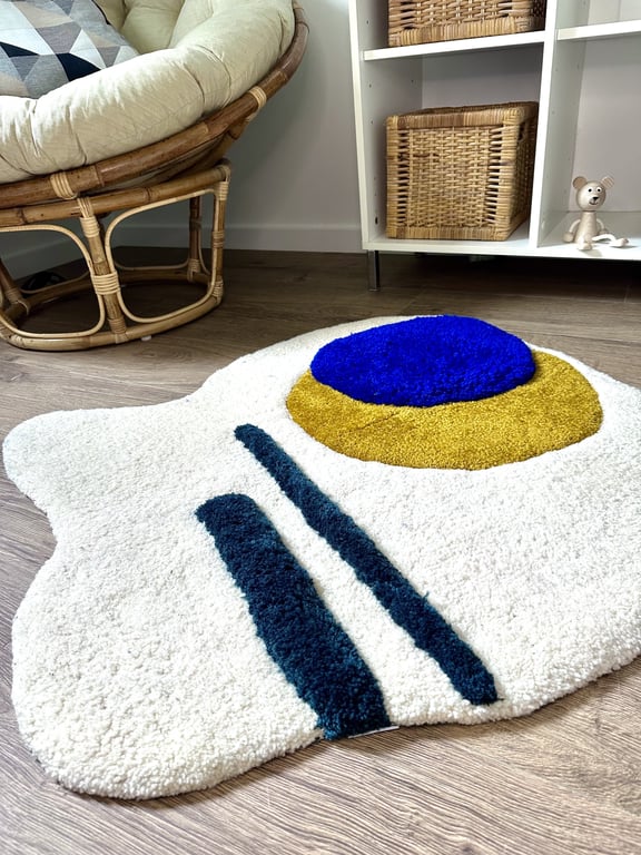 Tuftet gulvtæppe – Abstrakt kunst – Blanding af uld og akryl  billede 8