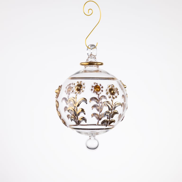 JULEKUGLE DESIGN 1025 KRYSTAL MED GULD