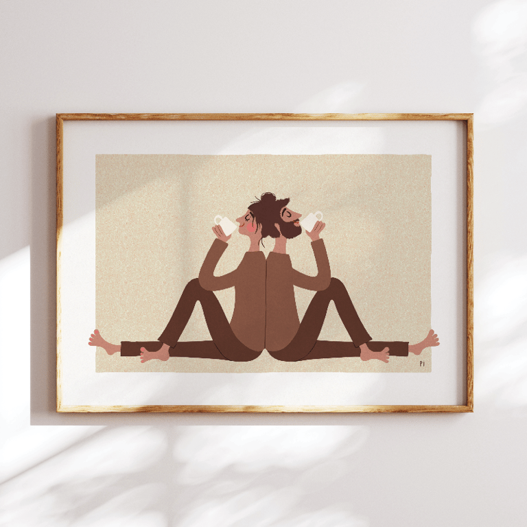 Kaffestund – brun – plakat billede 3