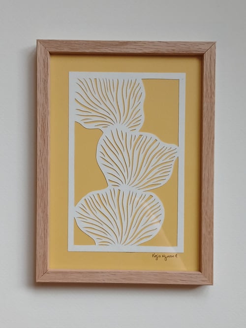 A5 papercut, banana, Indrammet 