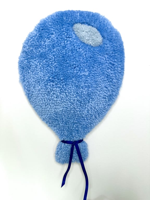Tuftet farverig ballon (stor) - Håndlavet vægkunst i 100% uld. billede 3