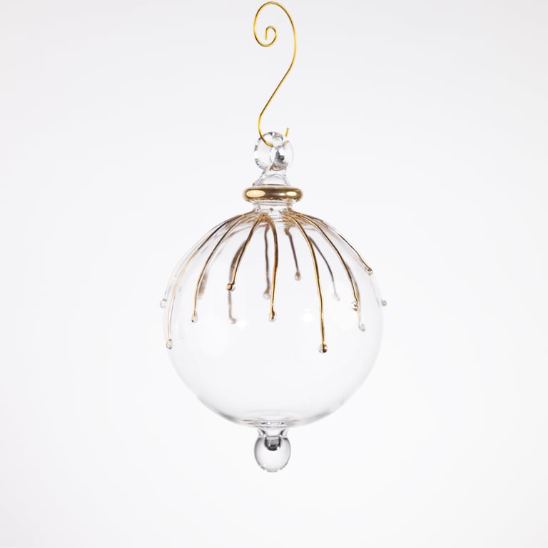 JULEKUGLE DESIGN 1018 KRYSTAL MED GULD