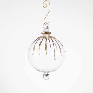 JULEKUGLE DESIGN 1018 KRYSTAL MED GULD – produktbillede