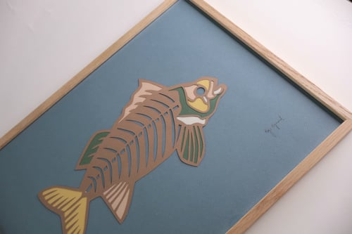 A3, indrammet papercut fisk