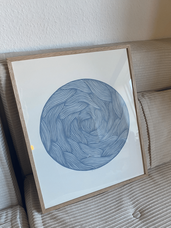 40x50cm papercut - dueblå  (3)