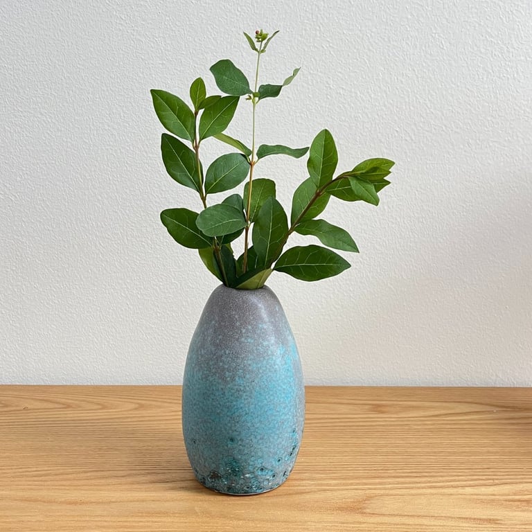 Smuk turkis-lilla vase billede 2