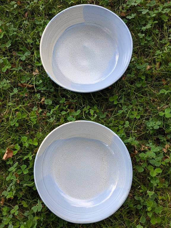 Skål/dyb tallerken lyseblå/beige Ø18cm