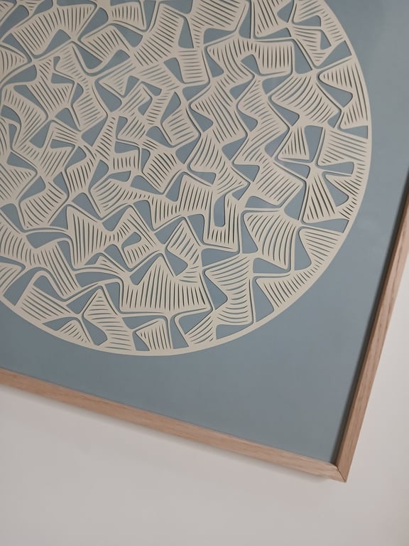 50x50cm papercut, indrammet  (3)