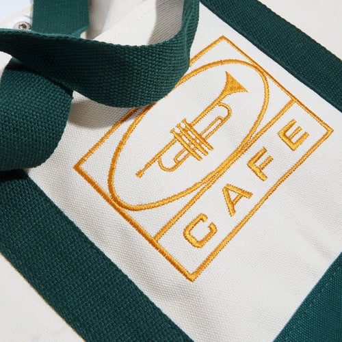 Skateboard Café, 45 Tote Bag, Cream/Forest Green (3)