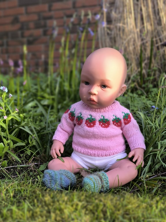 Jordbær Sweater - Dukke billede 7