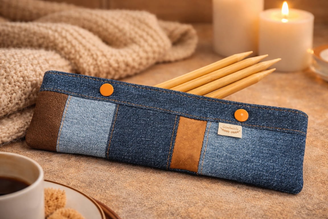 Etui til din strømpepinde - opbevaring eller brug når du strikker strømper/ærmer.