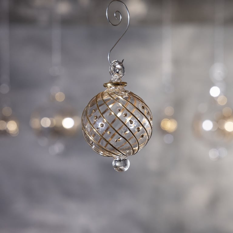 JULEKUGLE DESIGN 1005 KRYSTAL MED GULD ELLER HVIDGULD billede 7